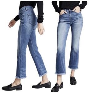 AYR The Bomb Pop Raw Hem Straight Leg Ankle Jeans in Bomba Medium Wash Denim 30